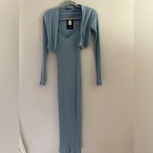 Fashion nova blue rib set